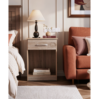 Sunvega Wenge Nightstand With Sleep Design For Bedroom Storage