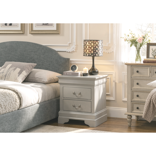 Sunvega Silver Champagne Nightstand with Two Drawers for Compact Spaces