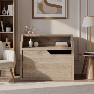 Sunvega Floating Nightstand with Dual-Tier Surface and Spacious Drawer for Bedroom
