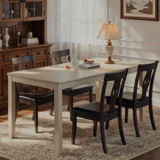 Sunvega Antique Gray Finish Rectangular Wooden Frame Contemporary Formal Dining Table