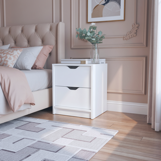 Sunvega Dillon 2 Drawers Nightstand with Large Top Surface and Storage