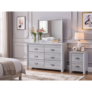 Sunvega Contemporary Nightstand End Table with Two Storage Drawers and Metal Hand Pull