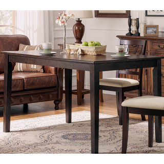 Sunvega Espresso Finish Transitional Rectangular Wooden Dining Table
