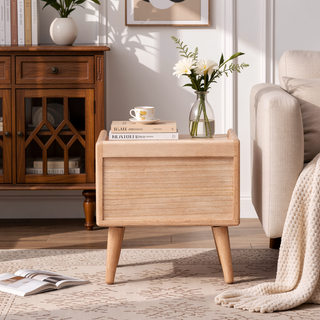 Sunvega Premium European Beechwood Nightstand with Ample Storage and Safe Design