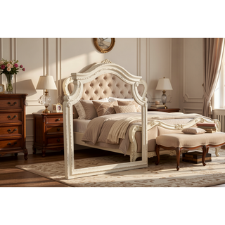 Sunvega Antique Beige Traditional Style Mirror with Unique Shape for Elegant Spaces