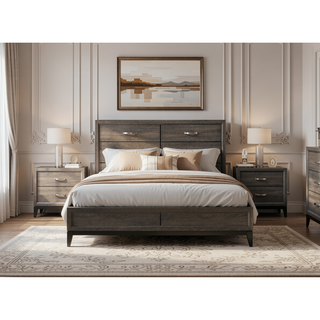 Sunvega Contemporary Gray Finish Wooden Dresser with Six Storage Drawers