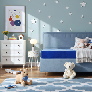 Sunvega Kids 7" Blue Full Mattress with Water Resistant Memory Foam