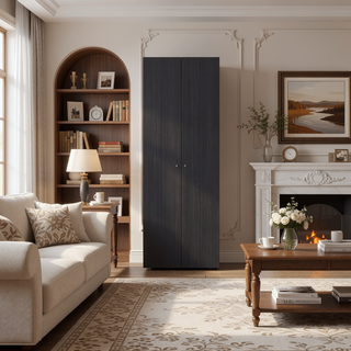 Sunvega Two Door Closet System with Fixed Shelves for Bedroom and Laundry Room Organization