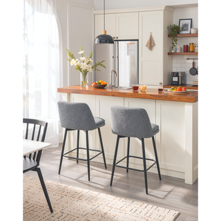 Sunvega Counter Height Swivel Bar Stools Set of 2 with Upholstered Seat and Back