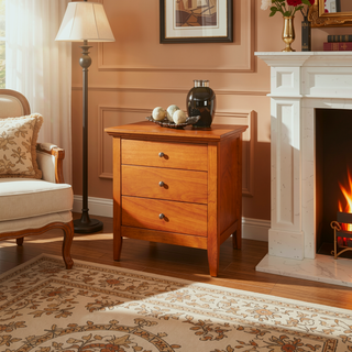 Sunvega Charming Oak Nightstand with Drawer for Essentials and Ample Tabletop Space