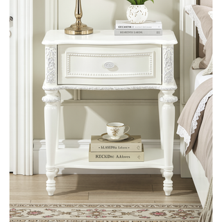 Sunvega Transitional Oval Tilt Mirror with Beveled Edge and Storage Drawer