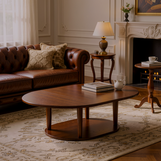 Sunvega Thomson Dark Walnut Oval Extension Leaf Dining Table with Removable Leaf