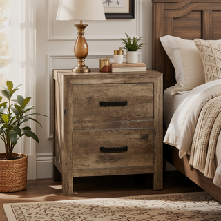 Sunvega Weathered Gray Finish 6 Drawer Dresser Faux Wood Veneer Bedroom Furniture