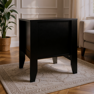 Sunvega Modern Mid Century Nightstand with Drawer and Open Storage Shelf
