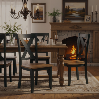Sunvega Brown 6 Piece Dining Table Set with Contemporary Style in Earthen Dusk