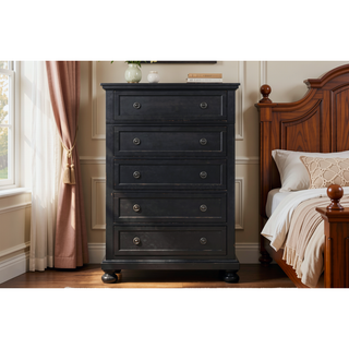Sunvega Gray Modern Nightstand with Full Extension Drawers and Felt-Lined Top