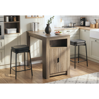 Sunvega Contemporary 48 Inch Rectangular Counter Height Dining Table with Storage