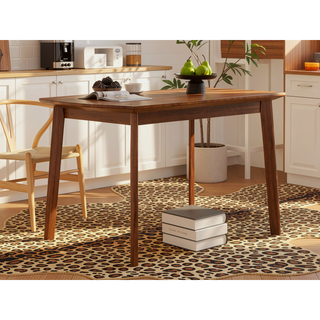 Sunvega Modern Rubberwood Dining Table with Oval Top for Kitchen and Dining Room