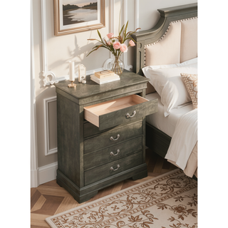 Sunvega Traditional Gray Storage Chest with Timeless Style and Durable Craftsmanship