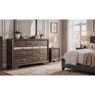 Sunvega Modern 9 Spacious Drawers Dresser with Jewelry Drawer