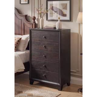 Sunvega Madison Espresso Finish Nightstand with 2 Large Storage Drawers and Wood Frame