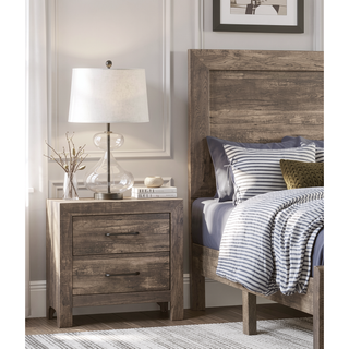 Sunvega Natural Finish Full Bed with Headboard Footboard and Rails