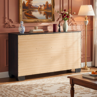 Sunvega Transitional Dark Cocoa Dresser with Six Spacious Drawers for Modern Bedrooms