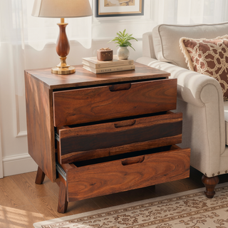 Sunvega Acacia Wood Live Edge Inspired Sierra Small Chest Nightstand