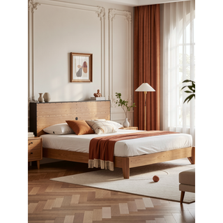 Sunvega Dark Brown Tufted Polyurethane Upholstered King Size Bed Frame