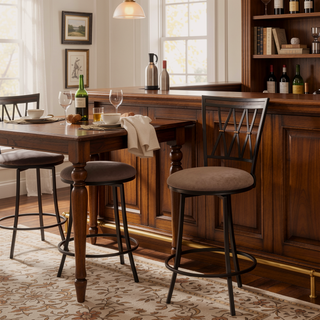 Sunvega Commercial Grade Swivel Counter Stool with Upholstered Seat and Footrest