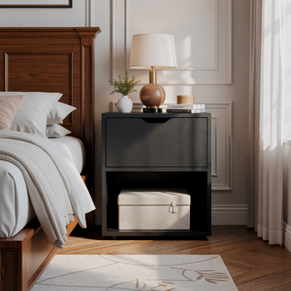Sunvega 50x40x60 cm Nightstand End Table with Spacious Sliding Drawer