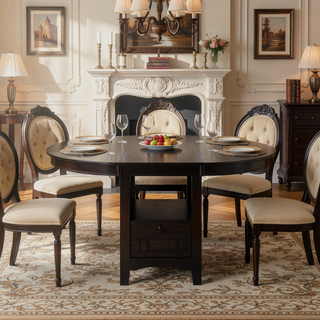 Sunvega Antique White and Rosy Brown Finish Counter Height Dining Table with Extension Leaf