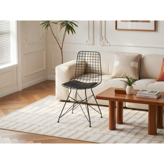 Sunvega Modern Industrial Metal Dining Chair with Ergonomic Wire Frame Backrest