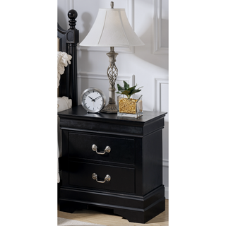 Sunvega Solid Wood Louis Philip Style Nightstand with Two Soft Close Drawers