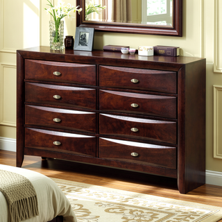 Sunvega Ireland Espresso Finish Dresser with Eight Spacious Durable Wood Drawers
