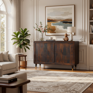 Sunvega Solid Mango Wood Dresser with 8 Drawers and Velvet Mocha Finish