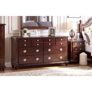 Sunvega Cappuccino Night Stand with Carved Trim and Nickle Hardware