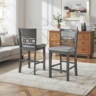 Sunvega Transitional Gray 5-Piece Counter Height Dining Set with Round Table