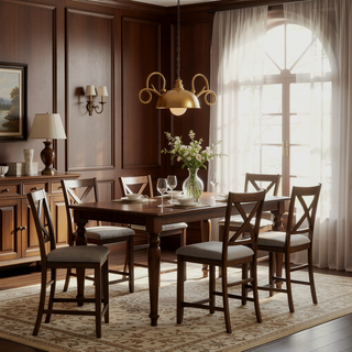 Sunvega Modern Wooden Counter Height Chairs Set of 4 with Padded Seat for Dining Room