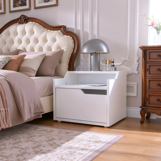 Sunvega Dark Brown Floating Nightstand with Versatile Dual-Shelf Display Design