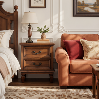 Sunvega Arno Chest with Rhythmic Block-Carved Façade in Golden Teak Finish