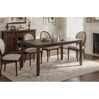 Sunvega Walnut Square Wood Dining Table for Kitchen with Counter Height and Tapered Legs