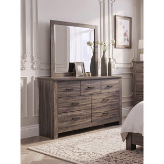 Sunvega Contemporary Weathered Grey Finish Wooden Nightstand with 2 Drawers