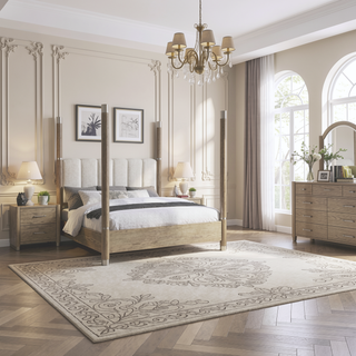 Sunvega Sarai Brown Nightstand with Spacious Drawers and Acrylic Handles