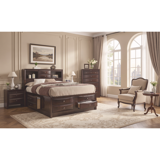 Sunvega Contemporary 2 Drawer Nightstand End Table with Jewelry Tray in Brown Finish