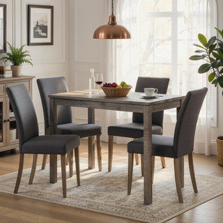 Sunvega Gray 3-Piece Counter Height Dining Set with Button Tufted Stools