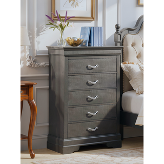 Sunvega Sleek Transitional Metallic Black Chest with Durable Finish for Essentials
