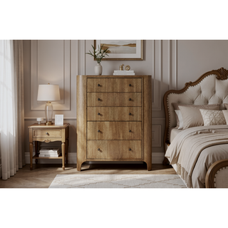 Sunvega Eucalyptus Veneer Chest with Soft-Close Drawers and Cedar-Lined Storage