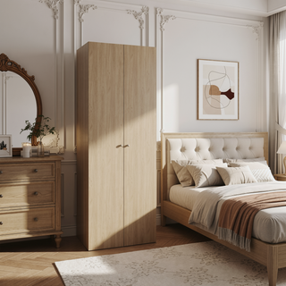 Sunvega Three-Door Freestanding Closet System with Hanging Rod and Shelves