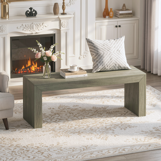 Sunvega Farmhouse Style Acacia Wood Dining Bench with Complementary Finish